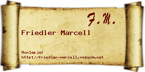 Friedler Marcell névjegykártya