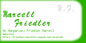 marcell friedler business card